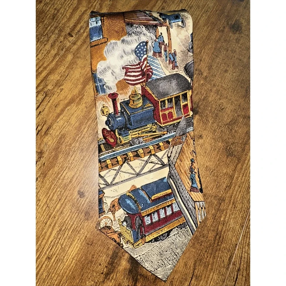 TANGO MENS TIE LOCOMOTIVES AMERICANA SERIES GOING TO TOWN